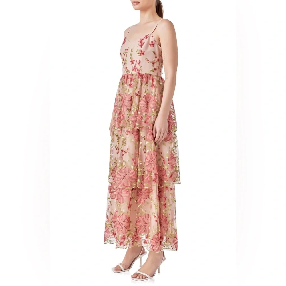 Endless Rose - Floral Embroidered Tiered Maxi Dress - Picture 2 of 8